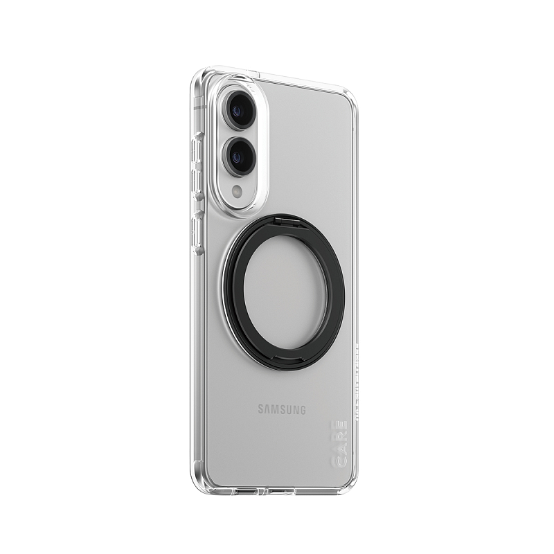 PanzerGlass CARE™ by ® Case Transparent m. Schwarz Kickstand & Qi Compatible Samsung S25 Edge
