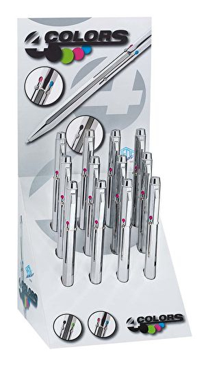 Wedo 256 22699 Schwarz, Blau, Grün, Rot Clip-on-Einziehkugelschreiber 12 Stück(e)