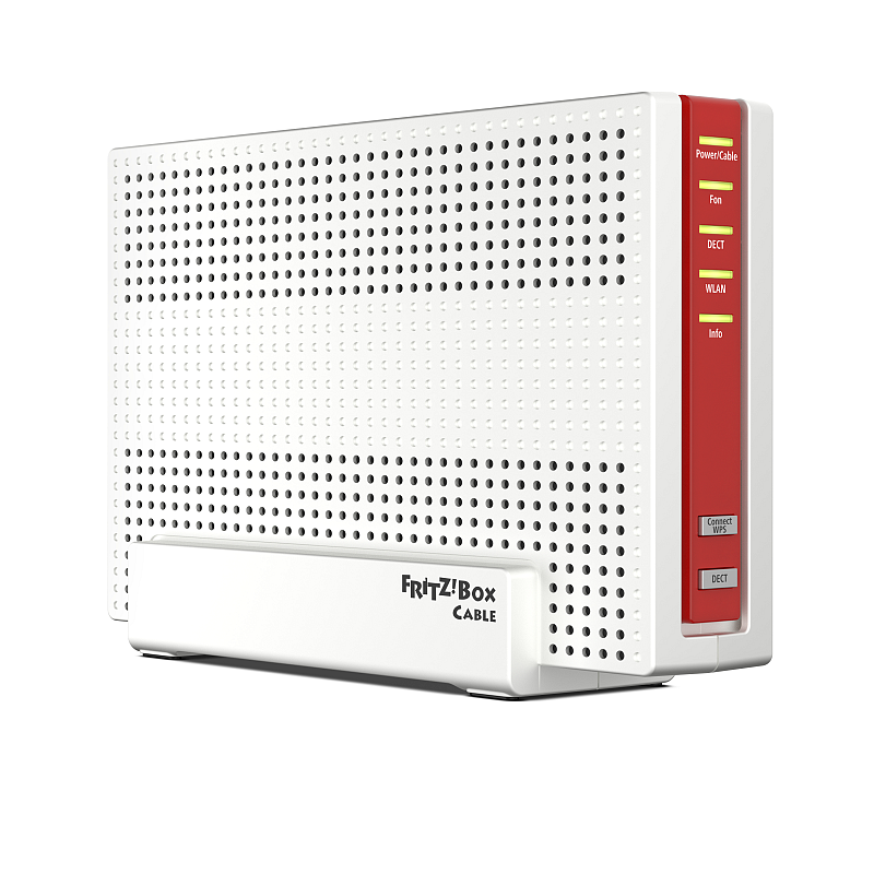 Box FRITZ! 6591 Cable Int. for Luxembourg WLAN-Router Gigabit Ethernet Dual-Band (2,4 GHz/5 GHz) Rot, Weiß