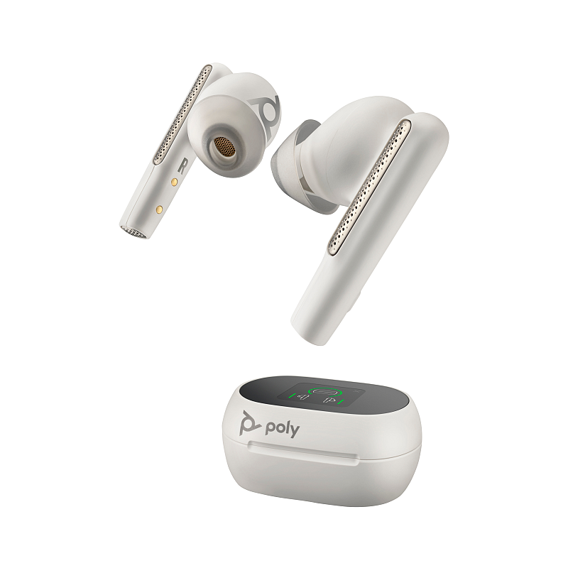 HP Poly Poly Voyager Free 60+ UC Weißes Touchscreen-Ladeetui für BT700 USB-C-Adapter