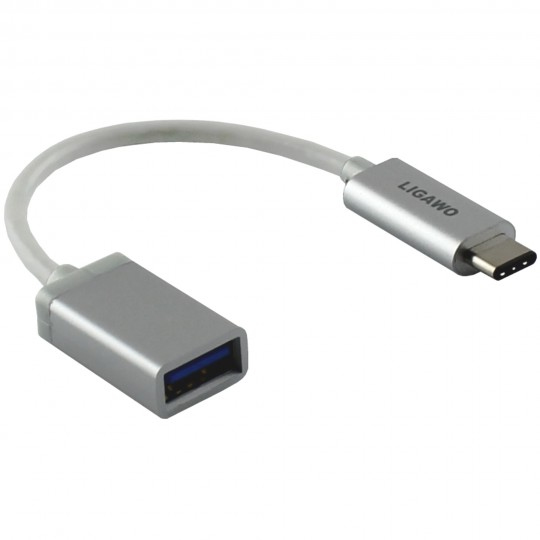 Ligawo 0.15m, USB3.1-C/USB3.1-A USB Kabel 0,15 m USB C USB A Silber