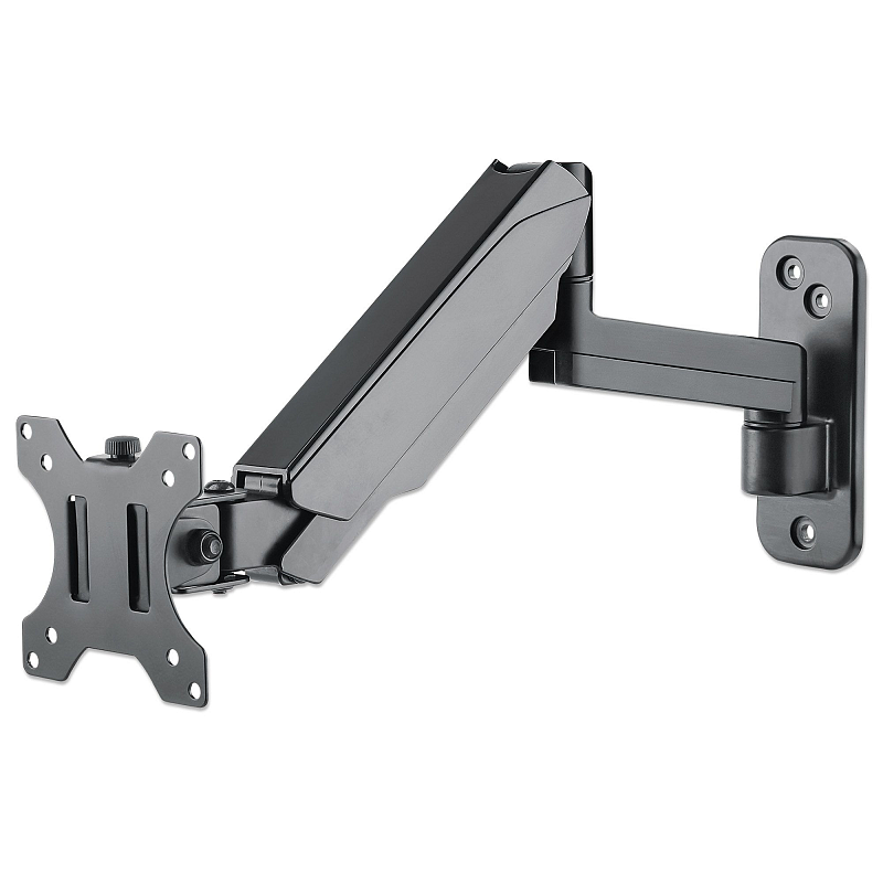Manhattan Universal-Wandhalterung mit Gasdruckfeder für einen Monitor, Halterungsarm mit Gasdruckfeder, Kugelgelenk und Verlängerungsarm, geeignet für einen Monitor von 17" bis 32"* und bis zu 8 kg