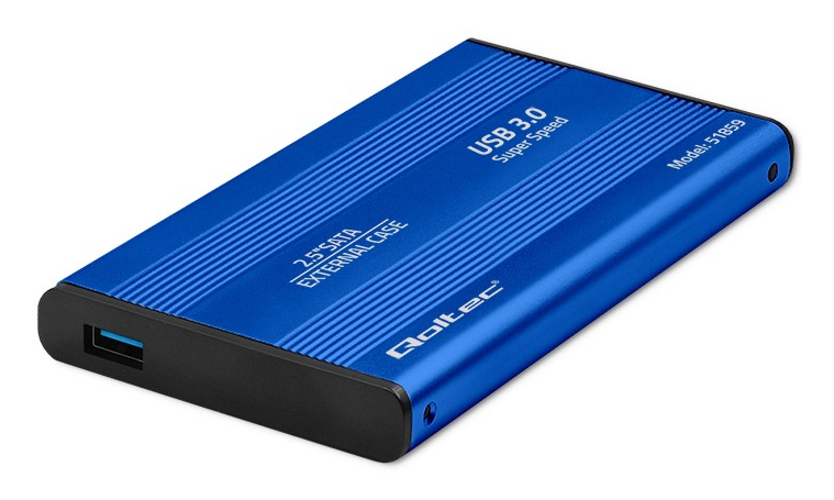 Qoltec 51859 Speicherlaufwerksgehäuse HDD / SSD-Gehäuse Blau 2.5"