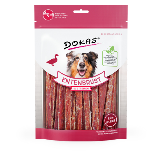 Dokas 200540 Hunde-/Katzenleckerli Hund Snacks Ente 250 g