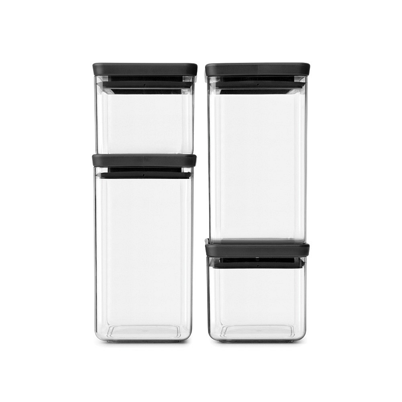 Brabantia Tasty+ Quadratisch Kunststoff Schwarz, Transparent
