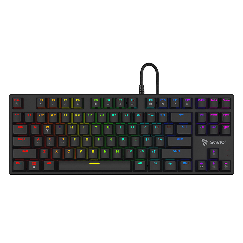 Savio SAVGK-TEMPEST X2 BLUE Tastatur Gaming USB QWERTY Schwarz