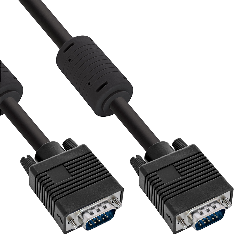 InLine S-VGA Kabel, 15pol HD Stecker / Stecker, schwarz, 5m