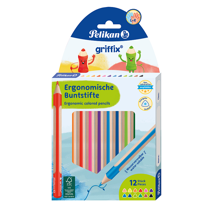 Pelikan 701525 Buntstift Schwarz, Blau, Erröten, Braun, Grün, Hellblau, Hellgrün, Orange, Pink, Rot, Rose, Violett, Gelb 12 Stück(e)