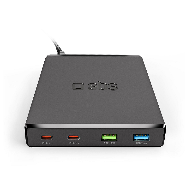 SBS TETR3USBTCPD75GNW Ladegerät für Mobilgeräte Kopfhörer, Handy, Laptop, Tragbarer Lautsprecher, Tablets Schwarz AC Schnellladung Drinnen