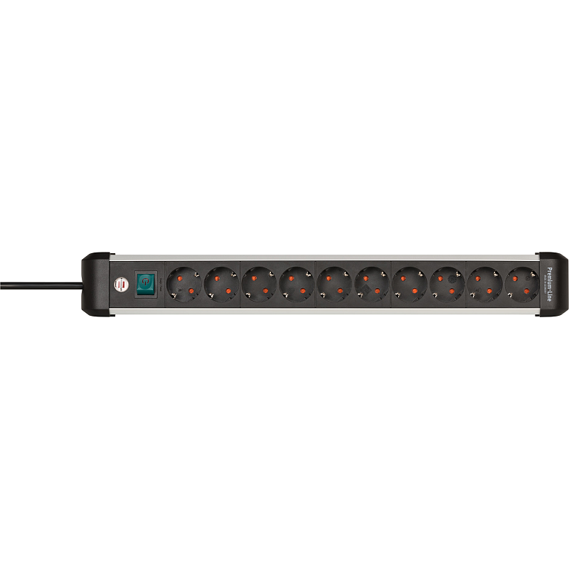 Brennenstuhl 1391030000 Verlängerungskabel 3 m 10 AC-Ausgänge Drinnen Schwarz, Silber