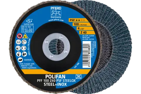 PFERD POLIFAN flap discs zirconia alumina Z PSF STEELOX 10 Stück(e)