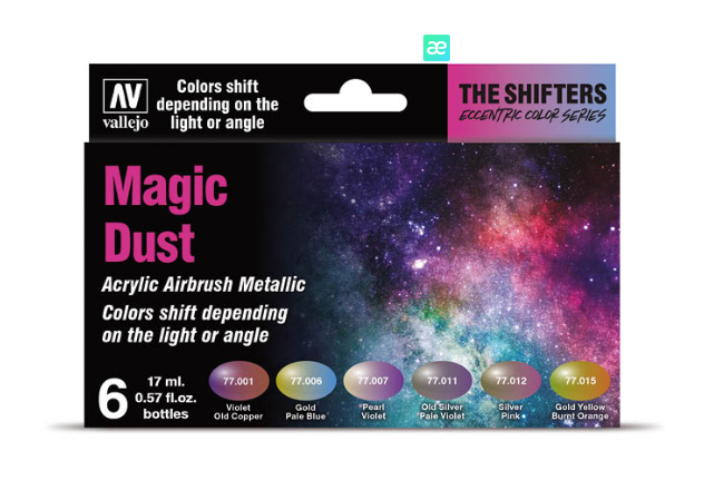 Vallejo 77.090 Acrylfarbe 17 ml Gold, Perleffekt, Silber, Violett Flasche