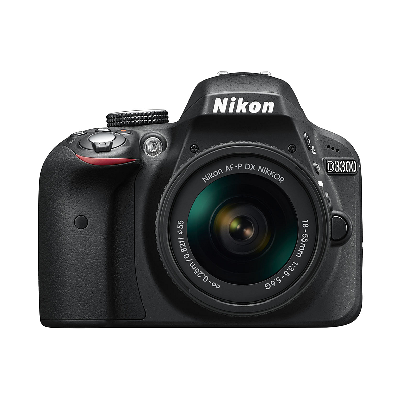Nikon D3300 + AF-P 18-55mm VR SLR-Kamera-Set 24,2 MP CMOS 6000 x 4000 Pixel Schwarz