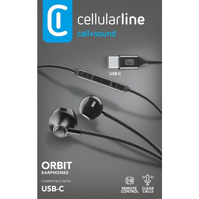 Cellularline ORBIT Stereo-Kapsel-Headset mit Mikrofon und Fernbedienung