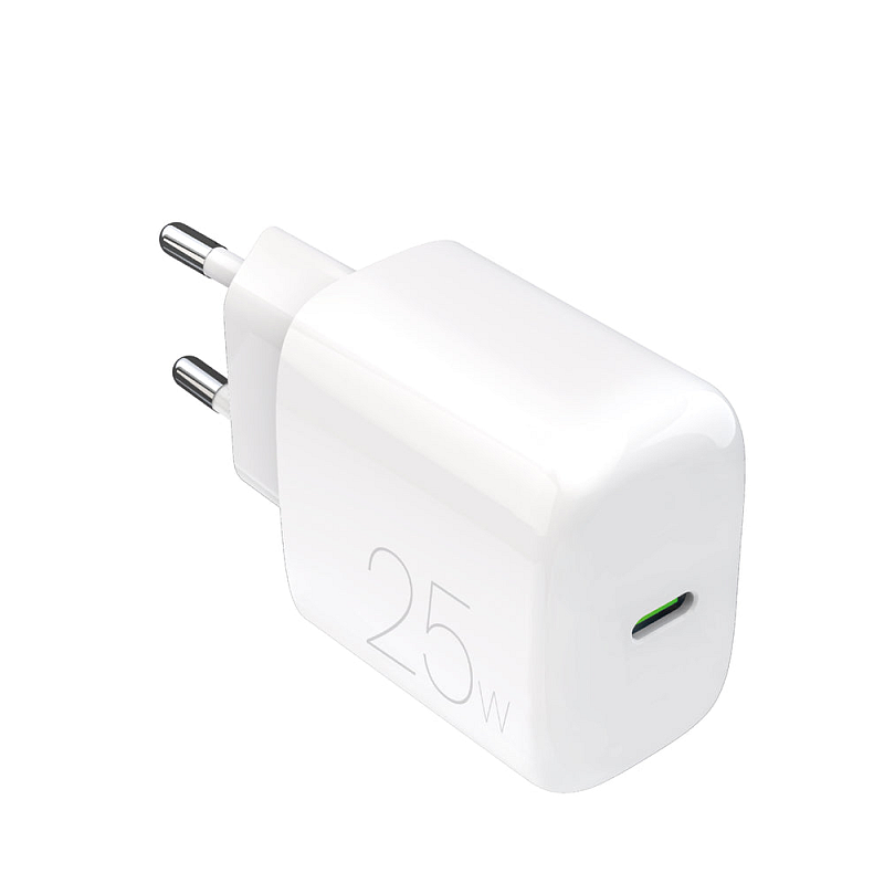 PURO Wall Charger "PRO LITE" 1x USB-C, 25W, Power Delivery, Universal Weiß AC Schnellladung Drinnen