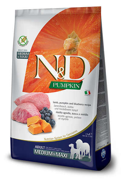 Farmina Pet Food 8010276033284 Hunde-Trockenfutter 2,5 kg Adult Heidelbeere, Lamm