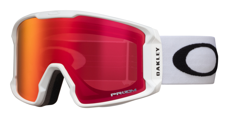Oakley Line Miner Wintersportbrille Weiß Unisex Orange, Rose Zylindrische (flache) Linse