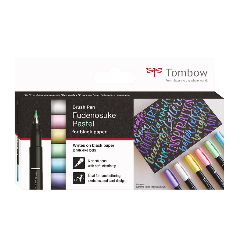 Tombow WS-BS-6P Marker 6 Stück(e) Pinselspitze Blau, Grün, Pink, Violett, Weiß, Gelb