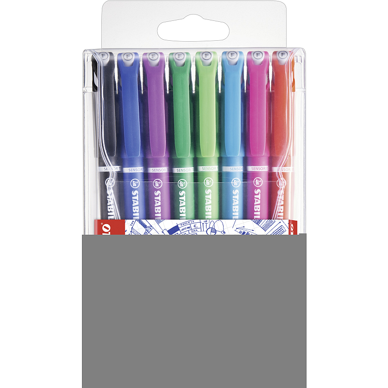 STABILO SENSOR fine Fineliner Fein Schwarz, Blau, Grün, Lila, Pink, Rot, Türkis 8 Stück(e)