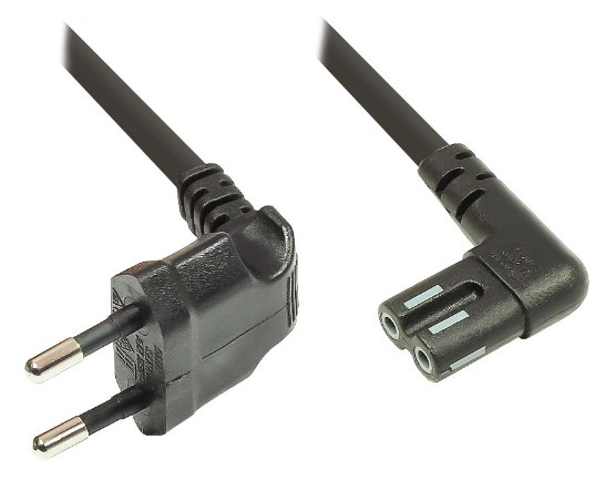 Alcasa 1550-SO020 Stromkabel Schwarz 2,5 m CEE7/16 C7-Koppler