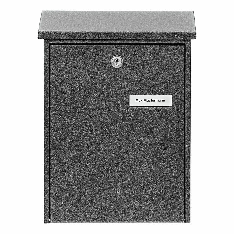 BURG-WÄCHTER Daily 5861 E Briefkasten Grau Wandmontierter Briefkasten Stahl