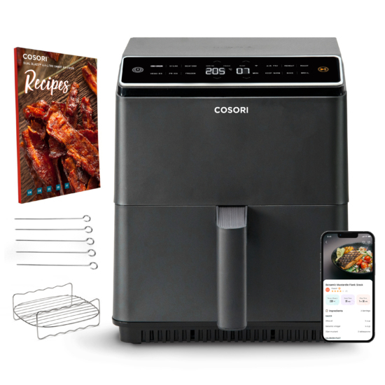 Cosori Dual Blaze Einzelbild 6,4 l Eigenständig 1750 W Heißluftfritteuse Schwarz