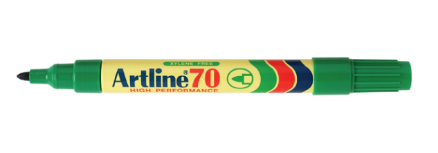 Artline 70 Permanent-Marker Rundspitze Grün 12 Stück(e)