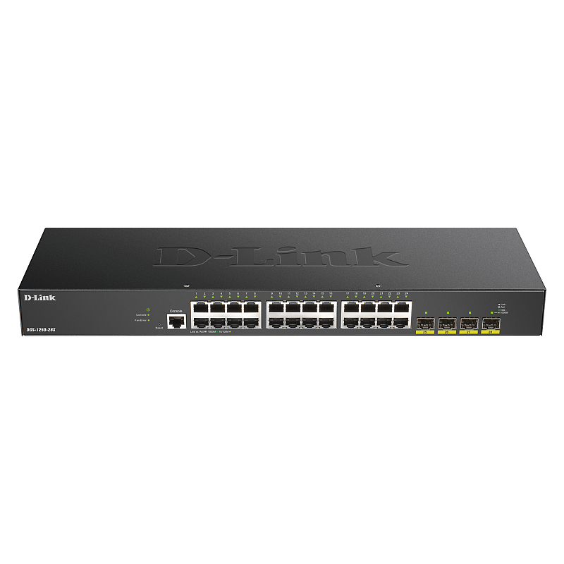 D-Link DGS-1250-28X Managed L3 Gigabit Ethernet (10/100/1000) Schwarz