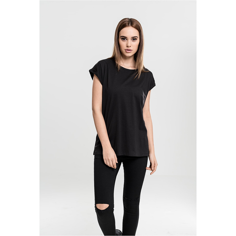 Urban Classics Ladies Extended Shoulder Tee T-Shirt Rundhals Kurzärmel Baumwolle, Trikot