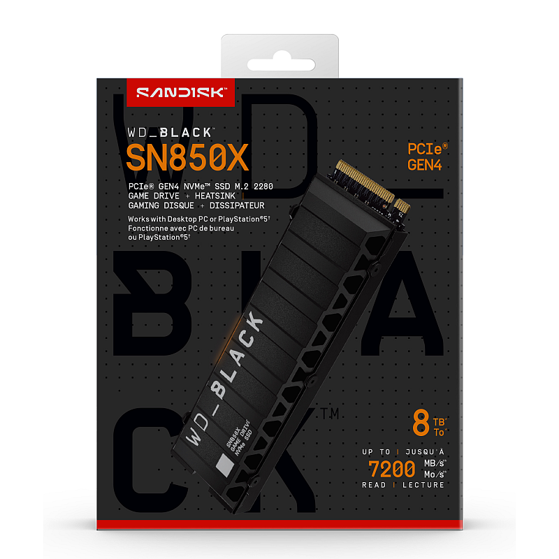 SanDisk WD_BLACK SN850X NVMe 8 TB M.2 PCI Express 4.0
