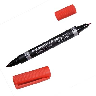 Staedtler Lumocolor Duo Permanent-Marker Feine/ runde Spitze Rot 1 Stück(e)