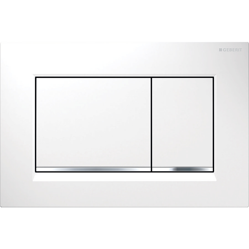 Geberit 115.883.KJ.1 Ersatzteil für Toilettenspülung Spülplatte Weiß, Chrom