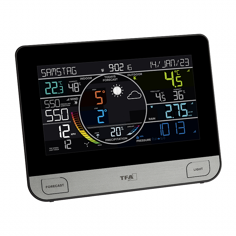 TFA-Dostmann View Pro Schwarz DC / Batterie WLAN