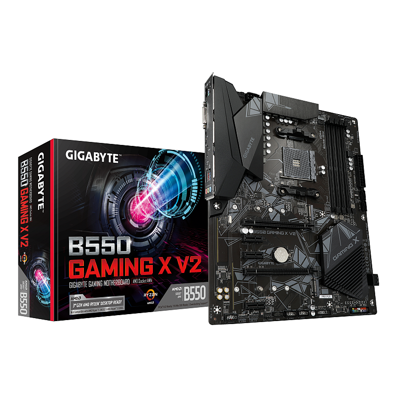 GIGABYTE B550 Gaming X V2 Mainboard – AMD Ryzen 5000 CPUs, 10+3 Phasen VRM, bis zu 4733 MHz DDR4, 1xPCIe 4.0 + 1xPCIe 3.0 M.2, 1GbE LAN, USB 3.2 Gen 2