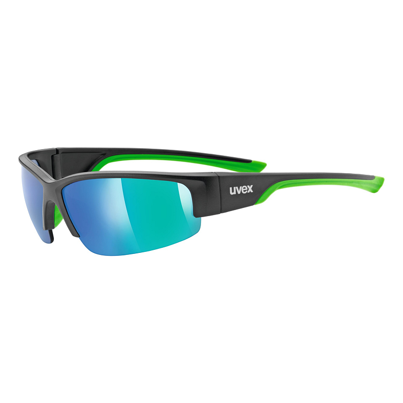 Uvex sportstyle 215 Multisportbrille Halbrandlos Schwarz, Grün