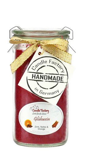 Candle Factory Mini Jumbo Wachskerze Rund Zimt, Orange Rot 1 Stück(e)