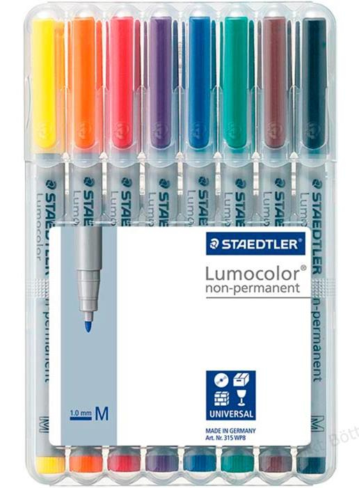 Staedtler 315 WP8 Marker 1 Stück(e) Schwarz, Blau, Braun, Grün, Orange, Rot, Violett, Gelb