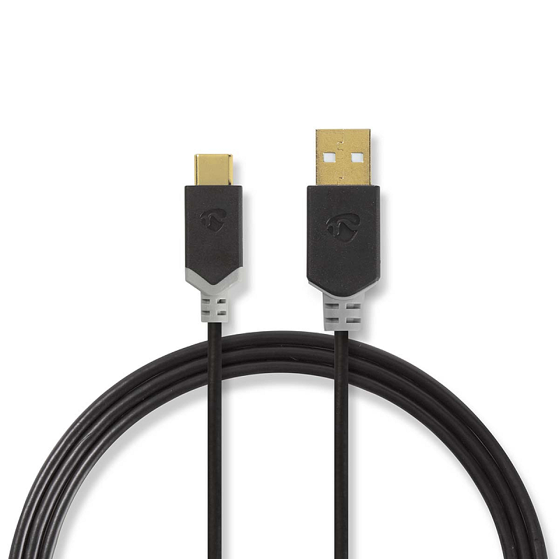 Nedis CCBW60601AT20 USB Kabel USB 2.0 2 m USB A USB C Anthrazit