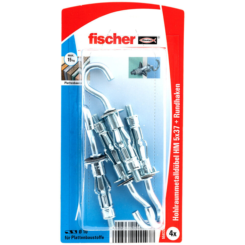 Fischer 545970 Schraubanker/Dübel 4 Stück(e) Schrauben- & Dübelsatz 37 mm