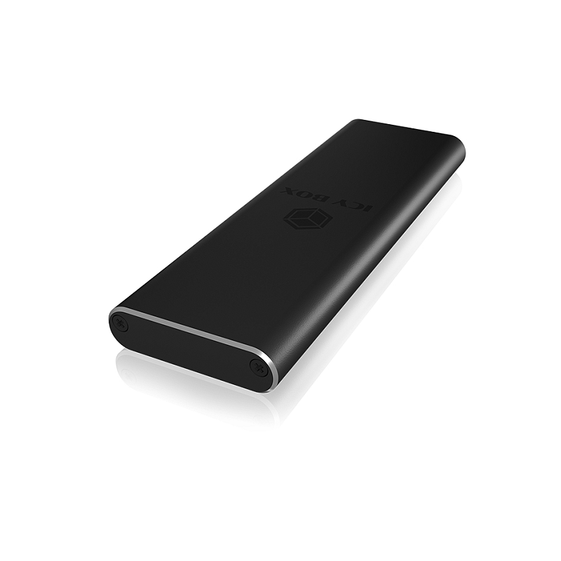 ICY BOX IB-183M2, Ext.-Gehäuse, 1x M.2 SATA SSD zu USB 3.2 Gen 1 Host, Aluminium, schwarz