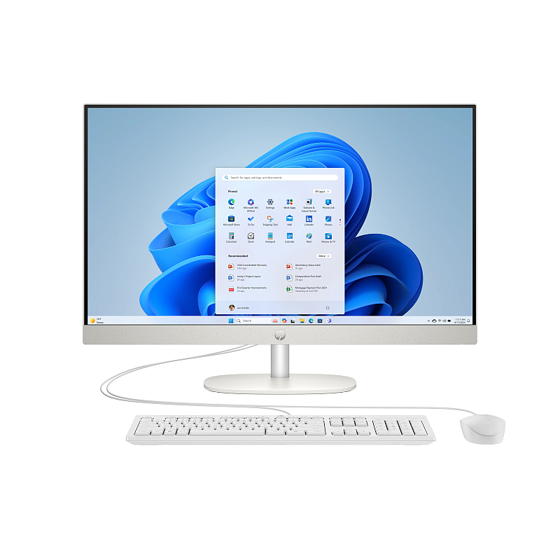 HP 27-cr2155ng AI Intel Core Ultra 5 225U 68,6 cm (27") 1920 x 1080 Pixel All-in-One-PC 16 GB DDR5-SDRAM 1 TB SSD Windows 11 Home Wi-Fi 6 (802.11ax) AI PC Weiß