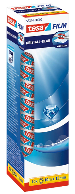 TESA 58244-00000-01 Klebeband Für die Nutzung im Innenbereich geeignet 10 m Polypropylen (PP) Transparent
