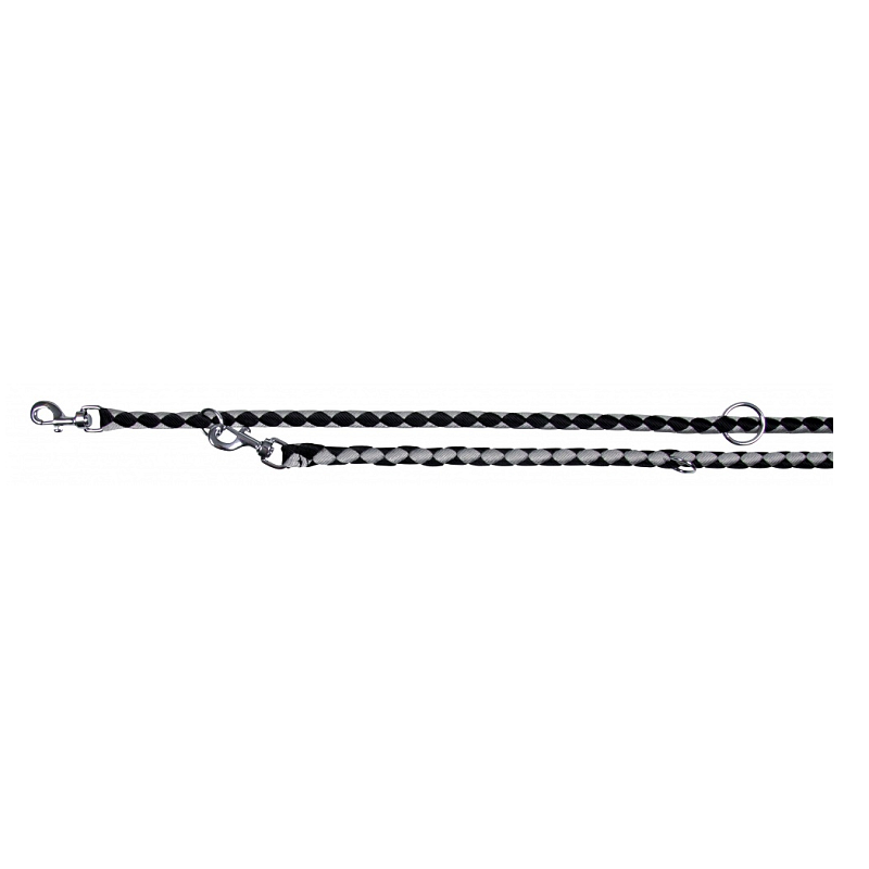 TRIXIE 14351 Hunde-/Katzenleine 2 m Schwarz, Silber Nylon Hund Standardleine