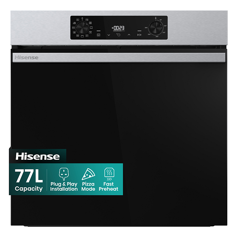 Hisense BI622AXPGUK Backofen 77 l 2500 W Schwarz, Edelstahl