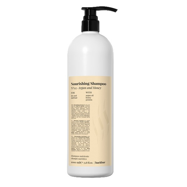 FarmaVita Back.Bar N°02 Argan & Honey Nourishing Shampoo 1000 ml Professionell Frauen