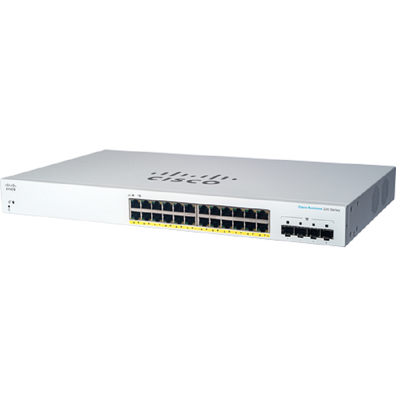 Cisco CBS220-24P-4G Managed L2 Gigabit Ethernet (10/100/1000) Power over Ethernet (PoE) 1U Weiß