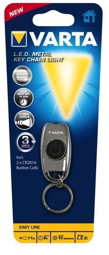 Varta L.E.D. METAL KEY CHAIN LIGHT Chrom Schlüsselanhänger-Blinklicht LED