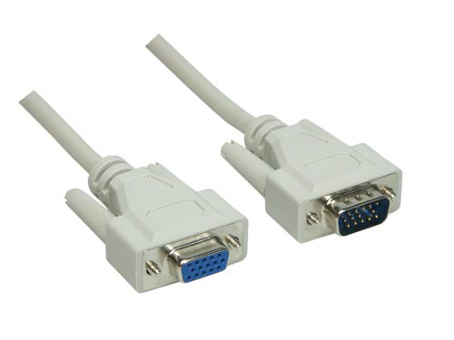 Alcasa VGA - VGA 3m M/F VGA-Kabel VGA (D-Sub) Beige