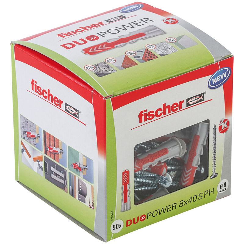 Fischer 535464 Schraubanker/Dübel 50 Stück(e) Schrauben- & Dübelsatz 40 mm