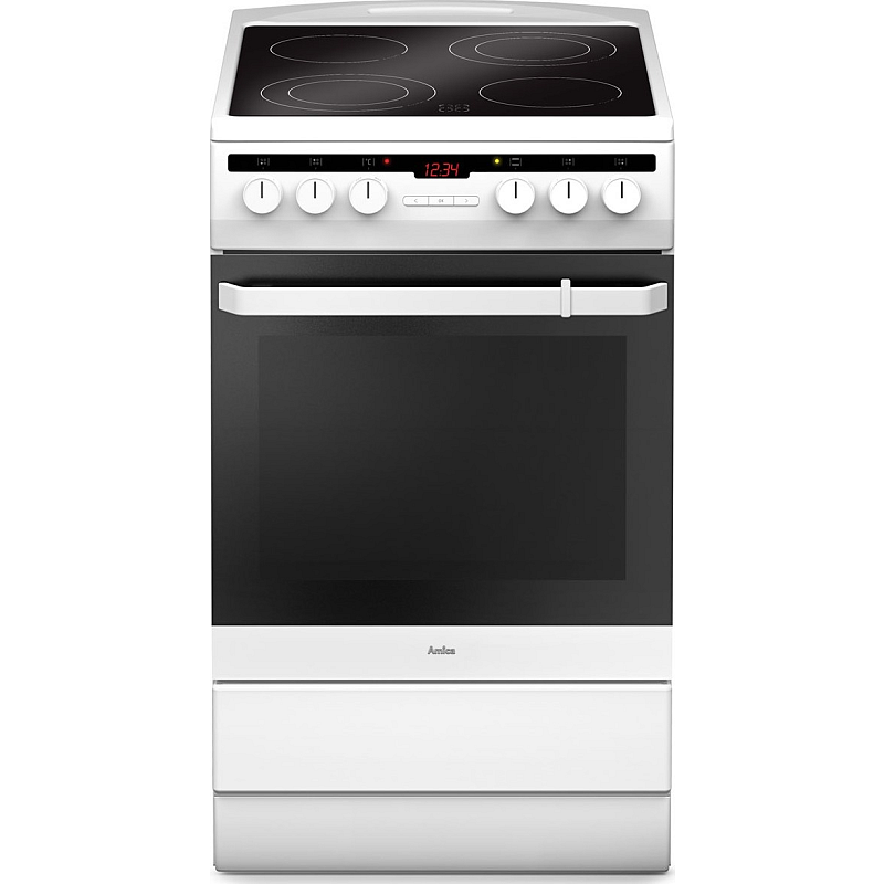 Amica SHC 5874 W Freistehender Herd Elektro Keramik Schwarz, Weiß